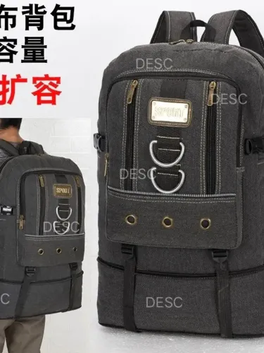 Mochila Grande De Lona 50 Litros Reforçada Para Viagens E Motoboys