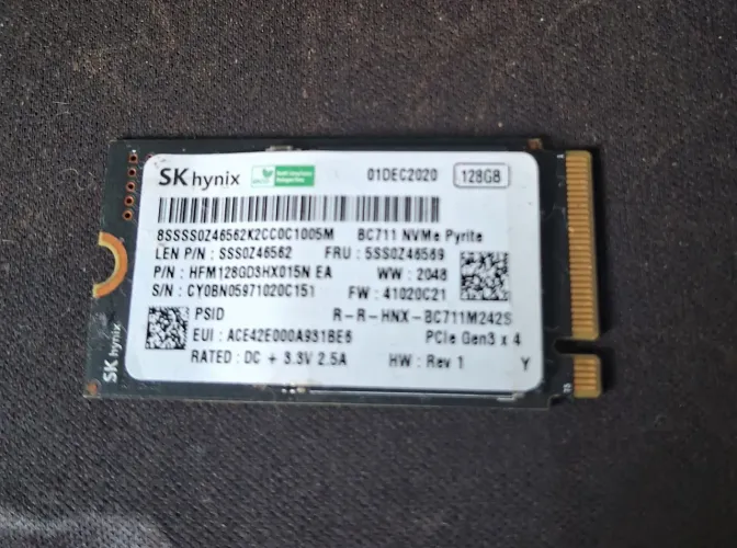 Ssd nvme de 128gb