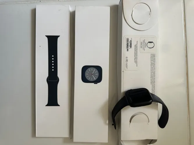 Apple Watch Series 8 Midnight ALUMÍNIO GPS 45mm COMPLETO - ACEITO CARTÃO