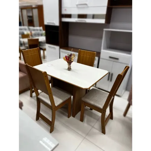 CONJUNTO DE MESA DE JANTAR ÉVORA COM 4 OU 6 CADEIRAS