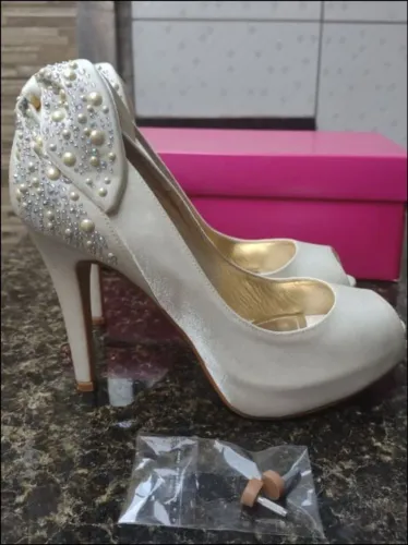 Sapato scarpin "scarpan" noiva couro - corum marca - by Laura Porto (original)