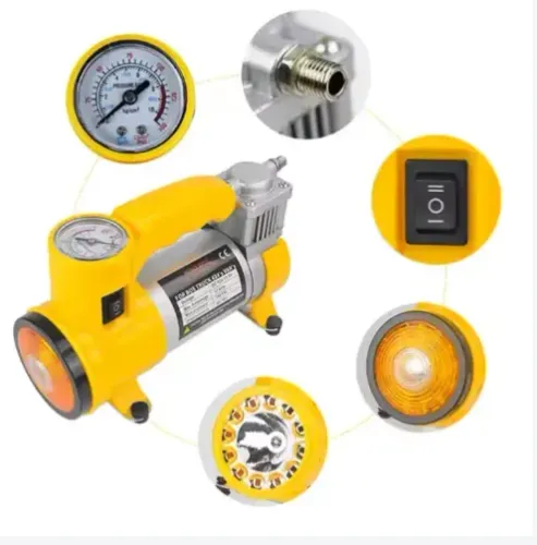 Compressor de ar para Carro 12v 150w 100PSI Com Lanterna