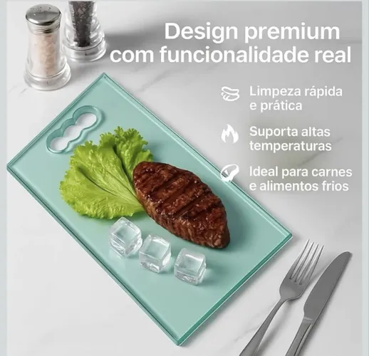 Tábua de vidro para carne