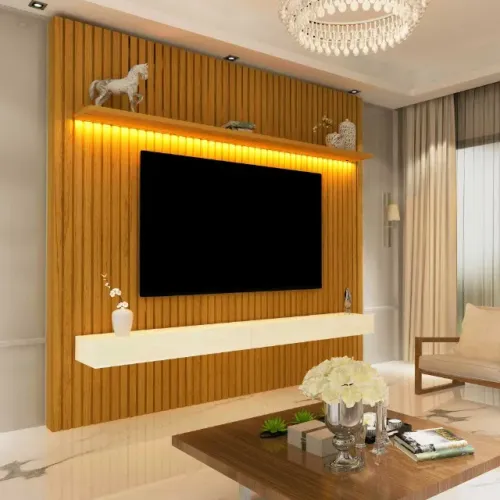 Painel Ripado TV até 85 Polegadas com LED 230cm Nobre c/ Nicho- SUPER OFERTA!
