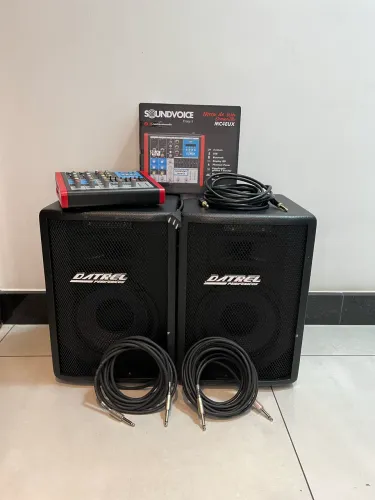 Kit Caixa Ativa, Passiva, Mesa, Cabos P10