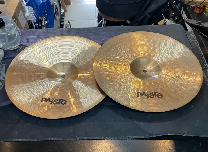 Prato Paiste 802 power hi hats 14 mesma série do Paiste alpha ótimo timbre