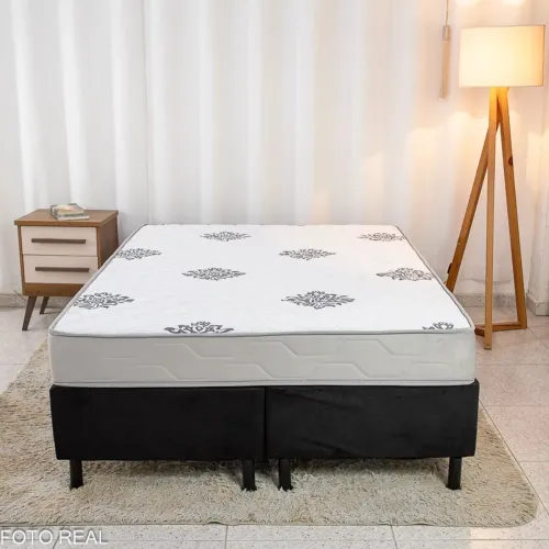 Box Casal Bipartida Sued+ Colchão Casal Confort Premium Ortopédico D28 138x188x18