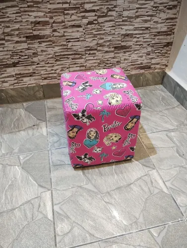 Kit 3 peças Puff Decorativo Barbie