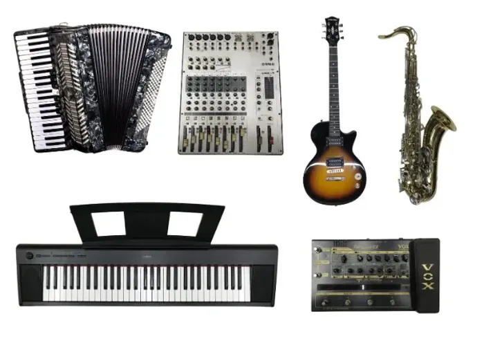 Consertos de Instr. Musicais e Áudio ( Baixo, Guitarra, Violão, Teclado, Acordeon e Sopro.