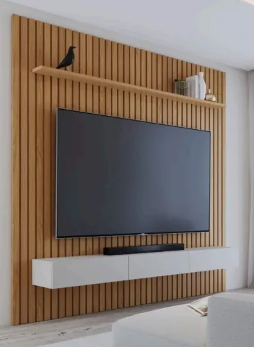 Painel ripado moderno com gavetas