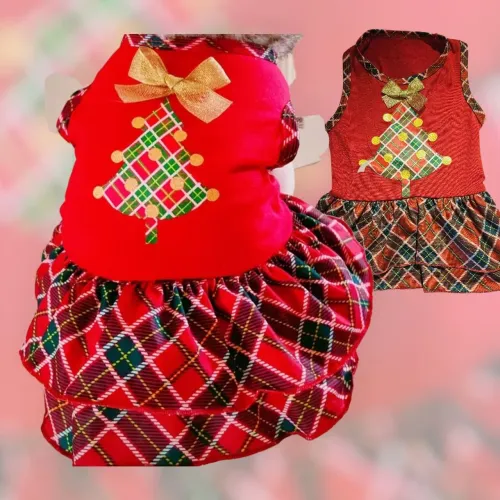 ROUPA VESTIDO PET NATAL