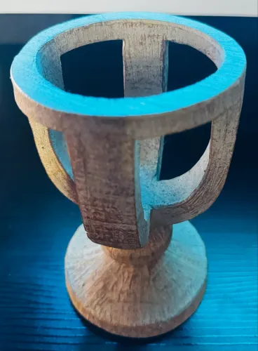 Cálice para decoração (madeira de demolição) 15x10 