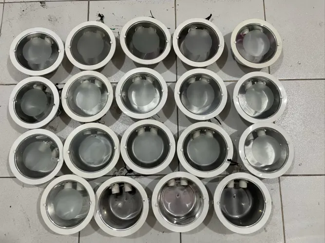 Lote Luminária de Embutir com Vidro 2 Lâmpadas