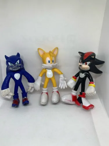 3 bonecos originais super sonic - 13cm