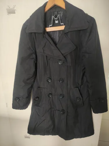 Soleil casaco com matelasse G preto alongado