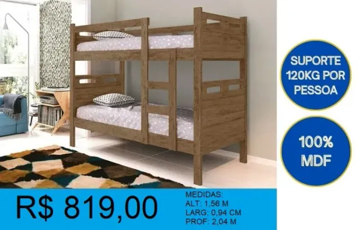 Beliche com grade grande - Entrega e montagem gratis 