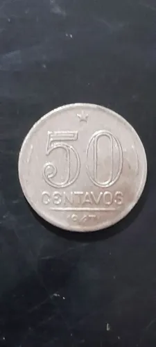 Moeda 50 centavos 1943 alpaca (ensaio monetário) moeda prova