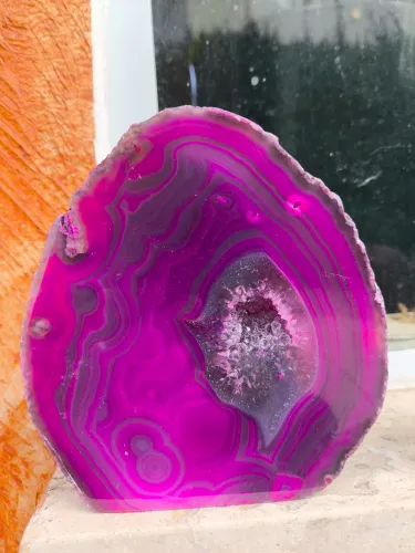 Ágata geodada rosa 