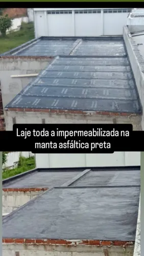 Aplicação de manta asfáltica e reforma de telhado