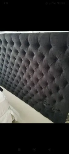 Cabeceira capitonê preta cama king
