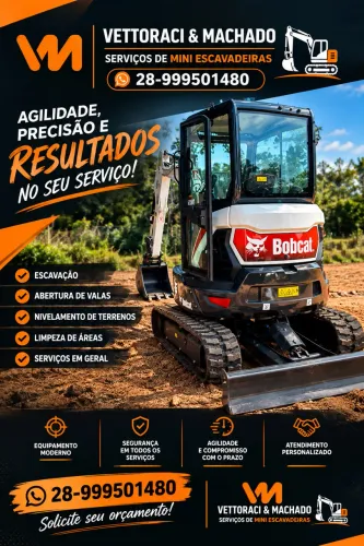 Locação de mini escavadeira