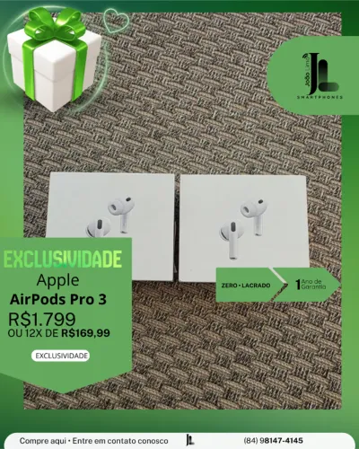 APPLE AIRPODS PRO 3, LACRADO, LANÇAMENTO!