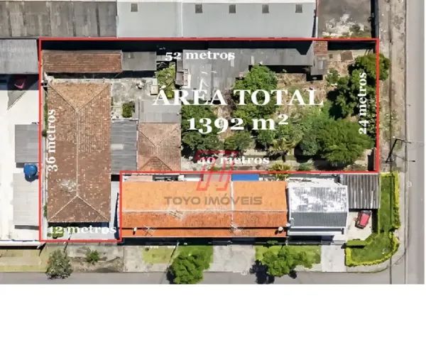 Terreno com 1392,00 m² à venda no Fanny, frente para 2 ruas