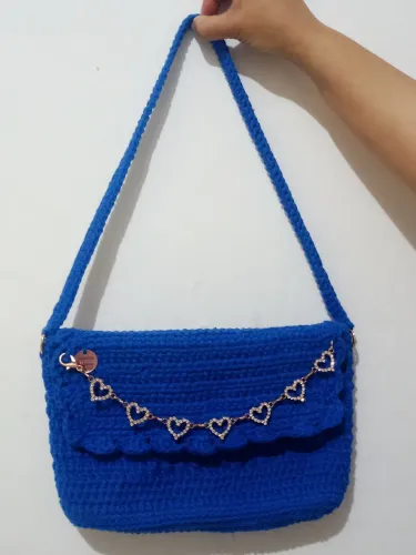 Bolsa de Crochê  Nova - Azul Royal