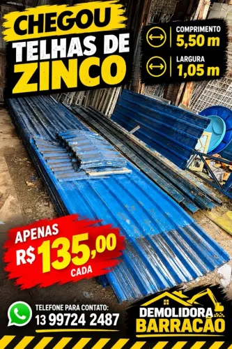 Telhas de Zinco 5,50 X 1.05 - Usadas em Ótimo Estado!