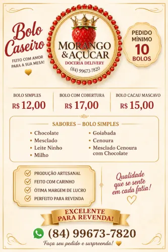 Bolos Caseiro Artesanal para Renvenda