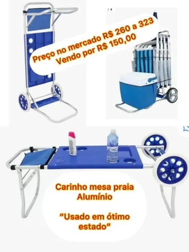 Carrinho mesa praia Alumínio
