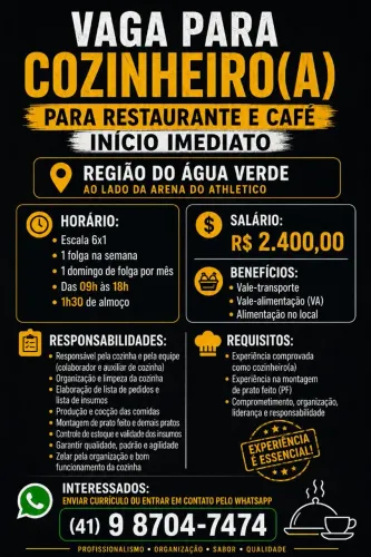Contrata-se cozinheiro(a)