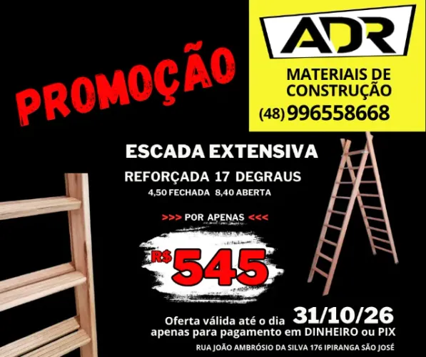 Escada De Eucalipto Extensiva 17 Degraus