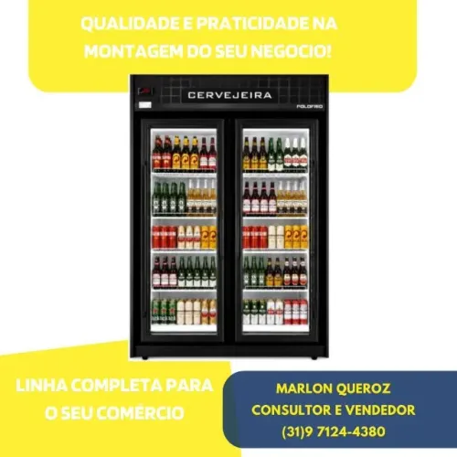 Cervejeira 2 Portas de Vidro Preta Polo Frio
