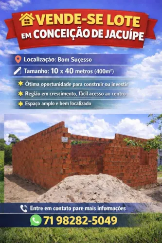 Lote 10x40m Em Conceição do Jacuípe