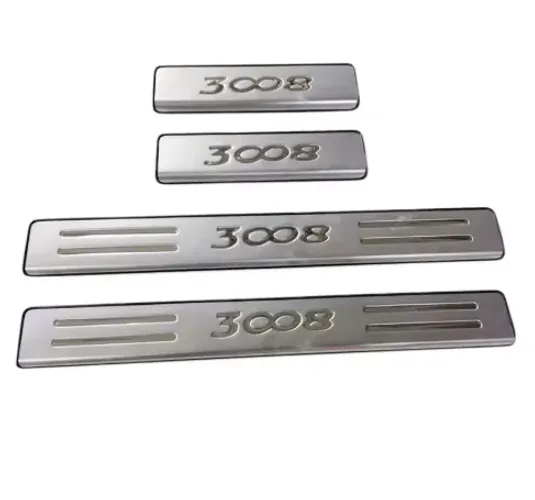 Kit 4 Soleiras Aço Inox Peugeot 3008 2018 a 2023 Alta Qualidade