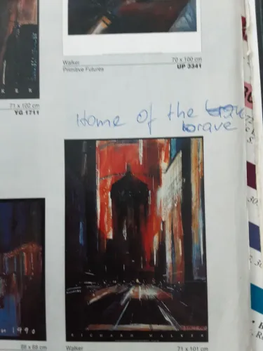 Pintura original para venda rápida Tela Richard walker 1990-Disney Land,Home of the Brave