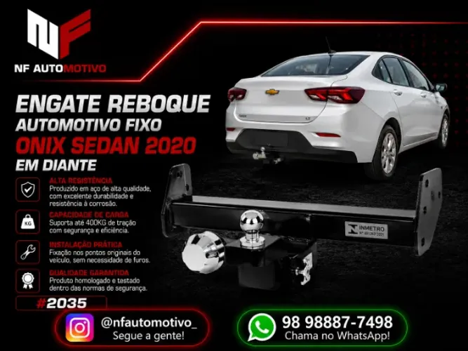 ENGATE reboque automtivo FIXO ONIX SEDAN 2020 EM DIANTE