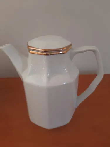 Bule Porcelana Schmidt - Linha clássica filete ouro