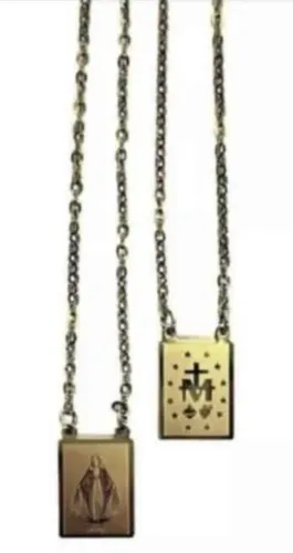 Escapulario dourado aço inoxidável nossa senhora Aparecida