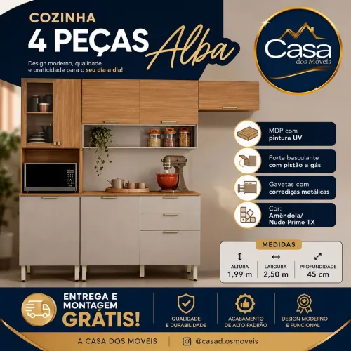 Armário de cozinha 4 peças Alba