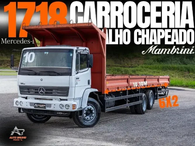 MB 1718 6x2 - Carroceria Mambrini Assoalho Chapeado + Baixíssimo KM 145.729 + Freio Motor