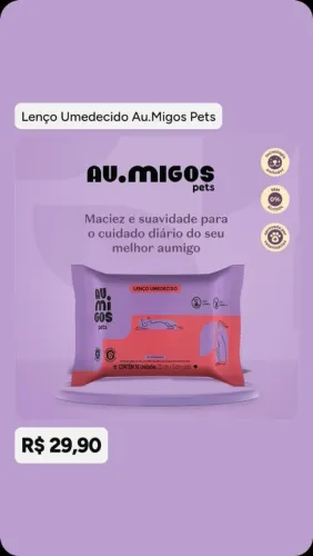 Lenço umedecido para Au.migos pets 
