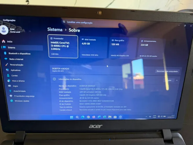 Notebook Acer 