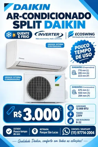 Ar condicionado Daikin 12.000 btu 220v inverter