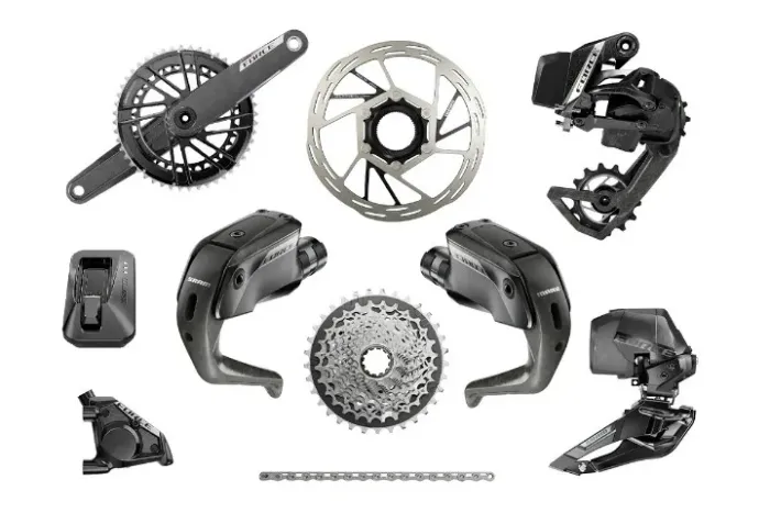 Grupo TT Triathlon Sram Force AXS E1 Disc 2x12v - Manete Carbono Hidráulico - Nov