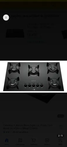 Cooktop atlas a gas 5q NOVO na CX