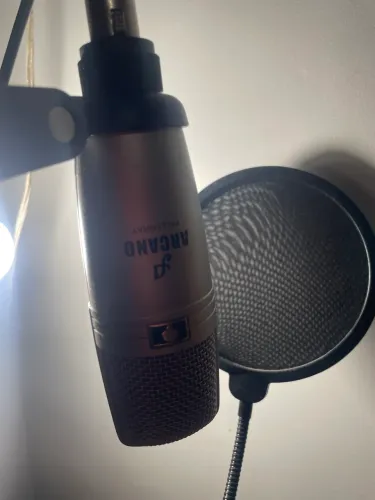 Microfone Arcano Condensador Profissional Unidirecional e Suporte