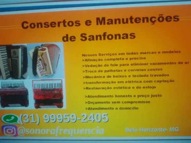 Consertos e Manutenções de Sanfonas e Teclados musicais.