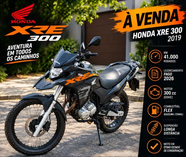 Xre 300 2019 Adventure aceito cartão